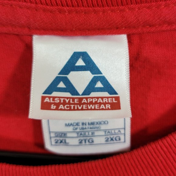 New Orleans Air Waves Inc Short Sleeve Tee Shirt Red - Gold Emblem - Picture 7 of 9